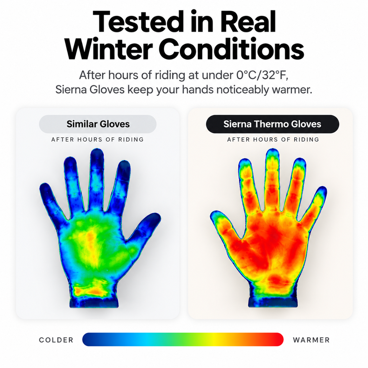 Vorexilglow Thermo Gloves — rated for cold-weather rides down to -10°C